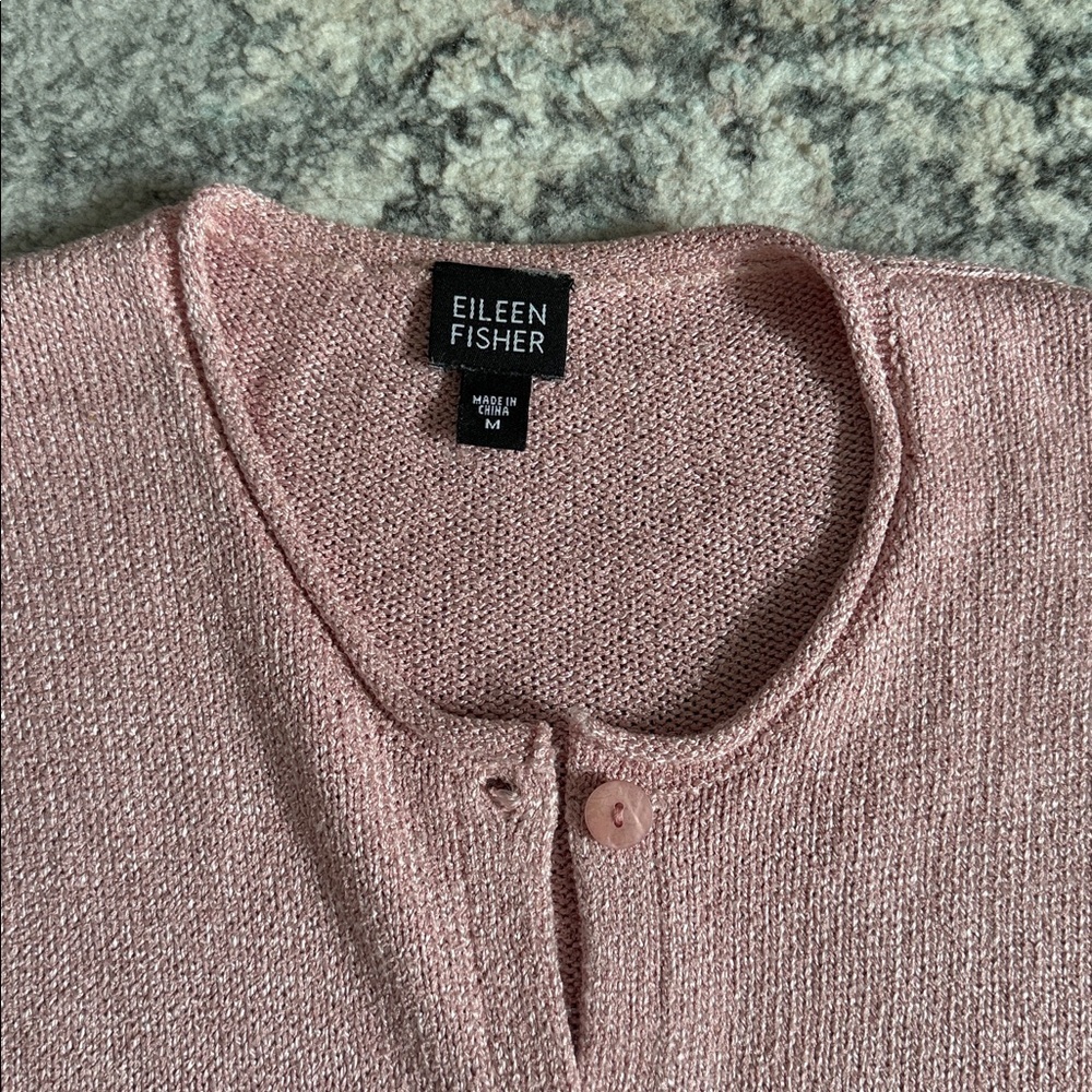 Eileen Fisher Silk Blend Button Cardigan - Picture 2 of 8